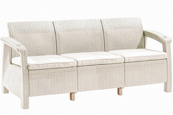 Трёхместный диван  Yalta Sofa 3 Seat белый купить в Рубцовске