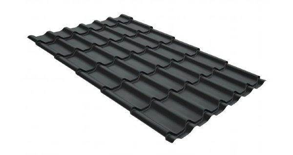 Металлочерепица классик GL 0,5 GreenCoat Pural Matt RR 23 темно-серый (RAL 7024 мокрый асфальт) купить в Рубцовске