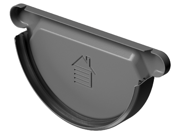 Заглушка желоба D125 Döcke STAL PREMIUM Графит, (RAL 7024) купить в Рубцовске