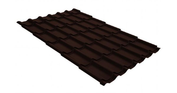Металлочерепица классик GL 0,5 GreenCoat Pural RR 887 шоколадно-коричневый (RAL 8017 шоколад) купить в Рубцовске