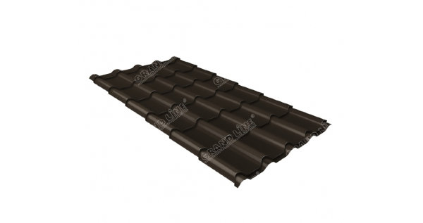 Металлочерепица камея GL 0,5 GreenCoat Pural RR 32 темно-коричневый (RAL 8019 серо-коричневый) купить в Рубцовске