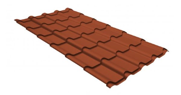 Металлочерепица камея GL 0,5 GreenCoat Pural RR 750 кирпично-красный (RAL 8004 терракота) купить в Рубцовске