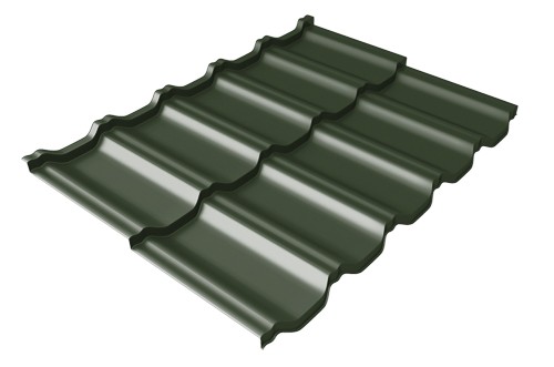 Металлочерепица модульная Квинта Uno Grand Line c 3D резом 0,5 GreenСoat Pural RR 11 темно-зеленый (RAL 6020 хромовая зелень) купить в Рубцовске