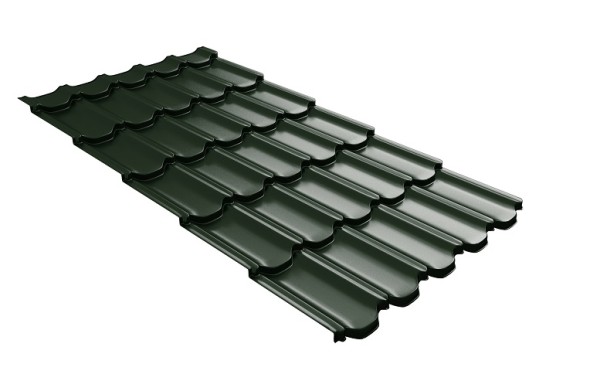 Металлочерепица квинта плюс с 3D резом 0,5 GreenСoat Pural Matt RR 11 темно-зеленый (RAL 6020 хромовая зелень) купить в Рубцовске