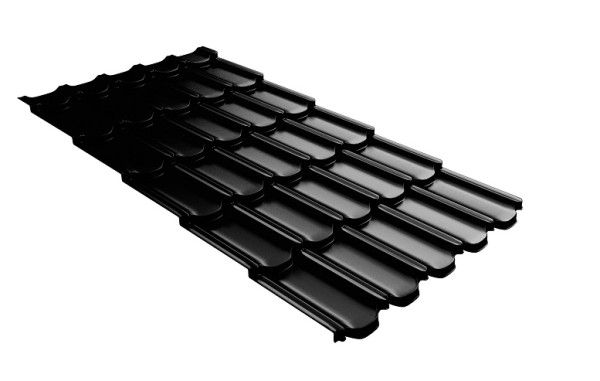 Металлочерепица квинта плюс с 3D резом 0,5 GreenСoat Pural Matt RR 33 черный (RAL 9005 черный) купить в Рубцовске