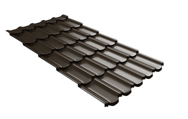 Металлочерепица квинта плюс с 3D резом 0,5 GreenСoat Pural RR 32 темно-коричневый (RAL 8019 серо-коричневый) купить в Рубцовске