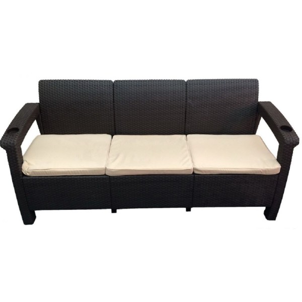 Трёхместный диван  Yalta Sofa 3 Seat венге купить в Рубцовске