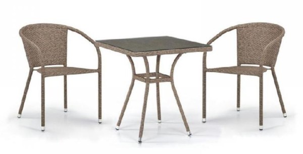 Комплект плетеной мебели AFINA из иск. ротанга T282BNT/Y137C-W56 Light Brown 2Pcs купить в Рубцовске