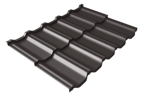 Металлочерепица модульная Квинта Uno Grand Line c 3D резом 0,5 Satin Мatt RR 32 темно-коричневый купить в Рубцовске