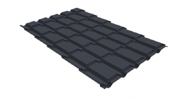 Металлочерепица GL квадро профи 0,5 GreenCoat Pural RR 23 темно-серый (RAL 7024) мокрый асфальт купить в Рубцовске