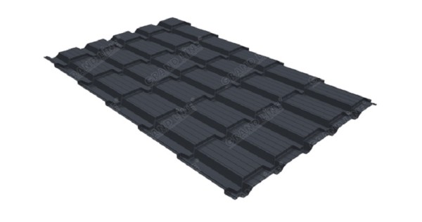 Металлочерепица GL квадро профи 0,5 Satin RAL 7024 мокрый асфальт купить в Рубцовске