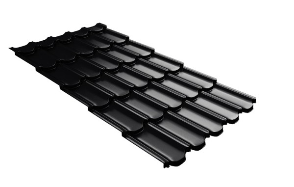 Металлочерепица квинта плюс с 3D резом 0,5 Satin Мatt RAL 9005 черный купить в Рубцовске