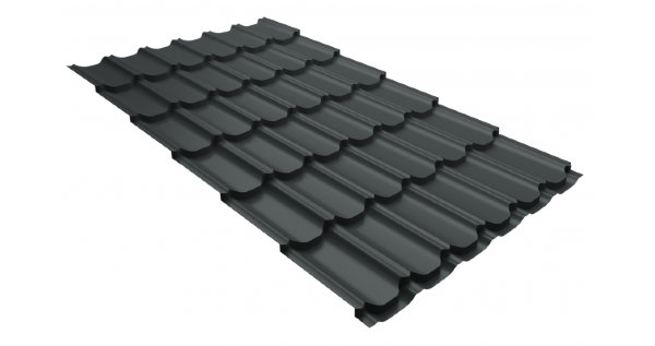 Металлочерепица квинта плюс 0,5 GreenCoat Pural Matt RR 23 темно-серый (RAL 7024 мокрый асфальт) купить в Рубцовске