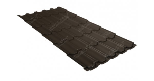 Металлочерепица квинта плюс 0,5 GreenCoat Pural Matt RR 32 темно-коричневый (RAL 8019 серо-коричневый) купить в Рубцовске